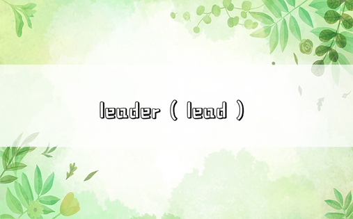 leader（lead）